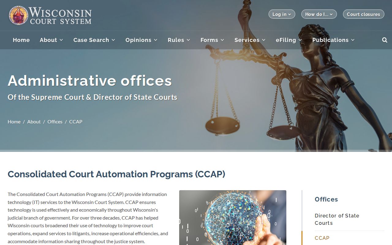 Dunn County case lookup through CCAP and WCCA