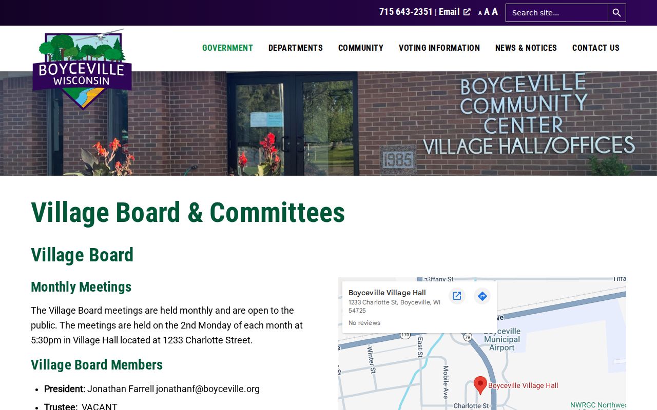 Boyceville court docket public safety and ordinance route